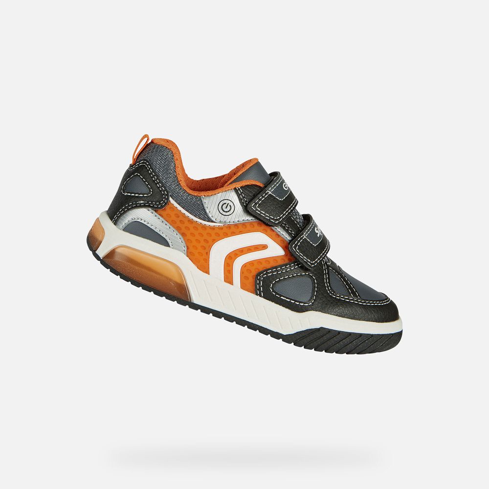 Basket Geox Inek - Noir/Orange - Garcon 864275-YUN